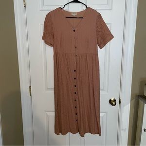 Mauve pink midi dress